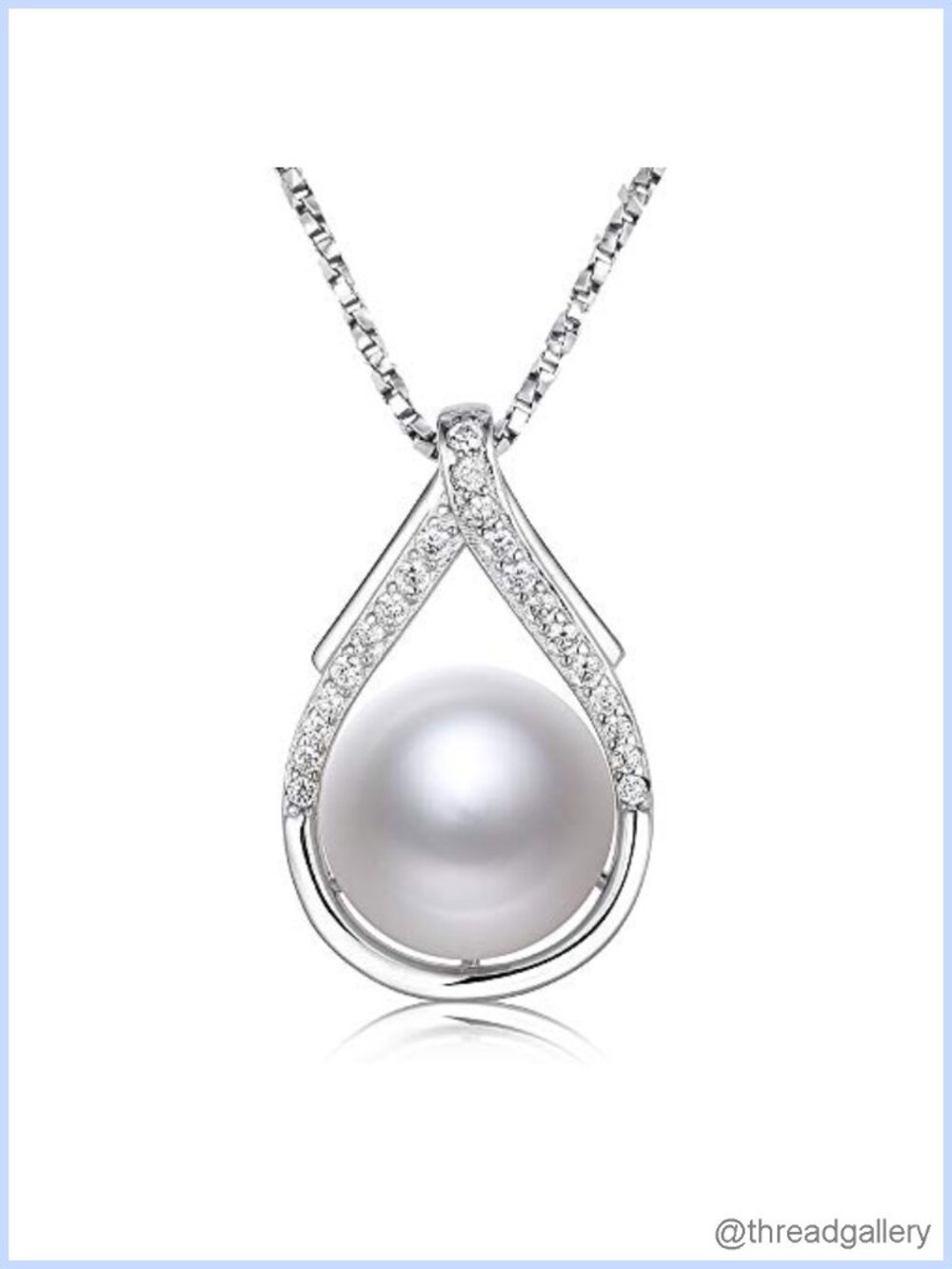 Freshwater Pearl Pendant Necklace 925 Sterling Silver Chain 18 Inch